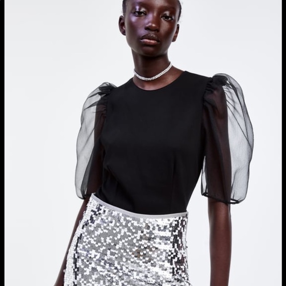 ORGANZA SLEEVE TOP - Picture 6 of 11